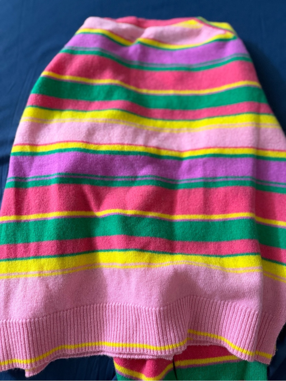 Velvet by Graham & Spencer Striped V-Neck Cardigan in Pink, Green & Yellow - Picture 5 of 10